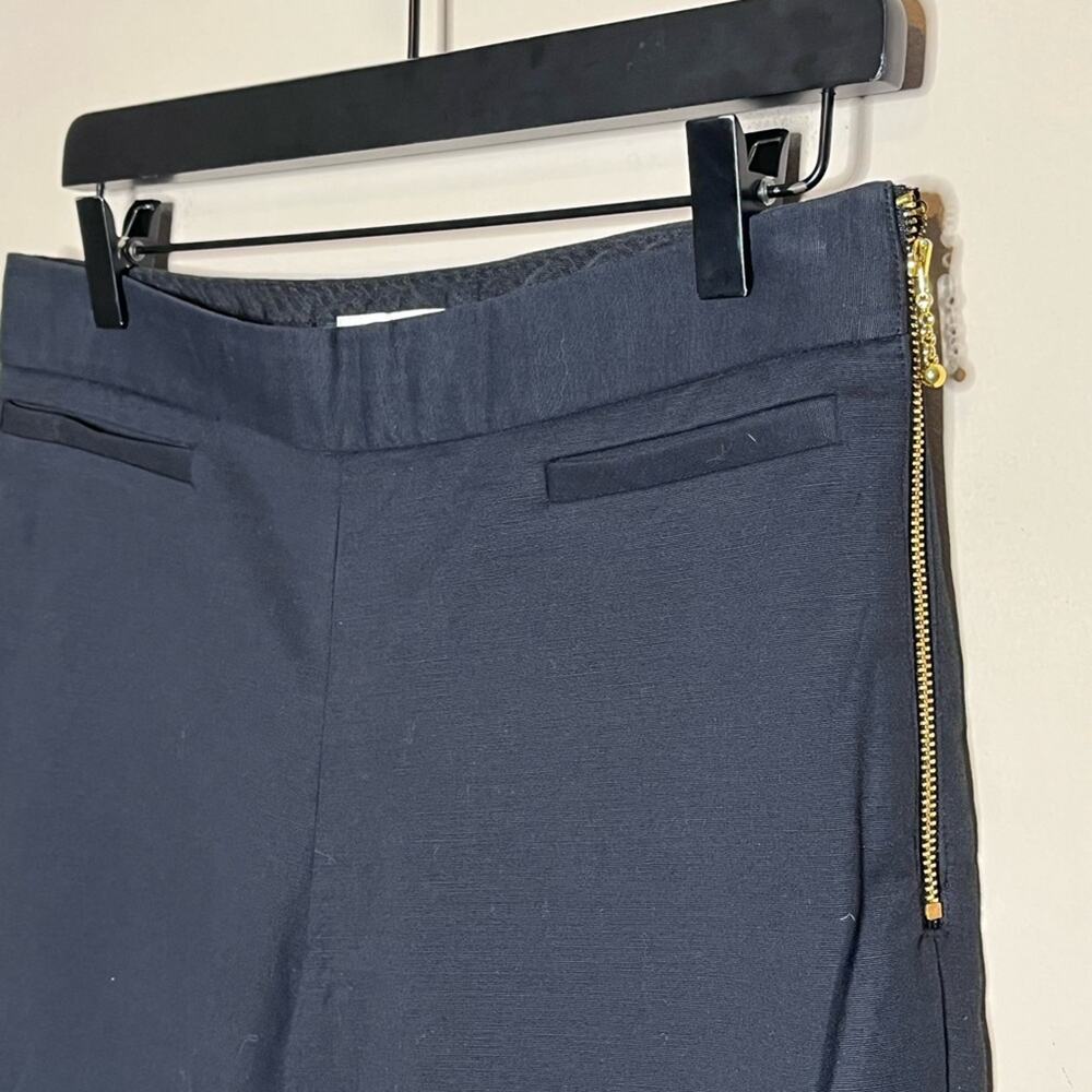 KATE SPADE black stretch cotton slim leg side zip minimalist crop pants size 4 - Picture 4 of 7